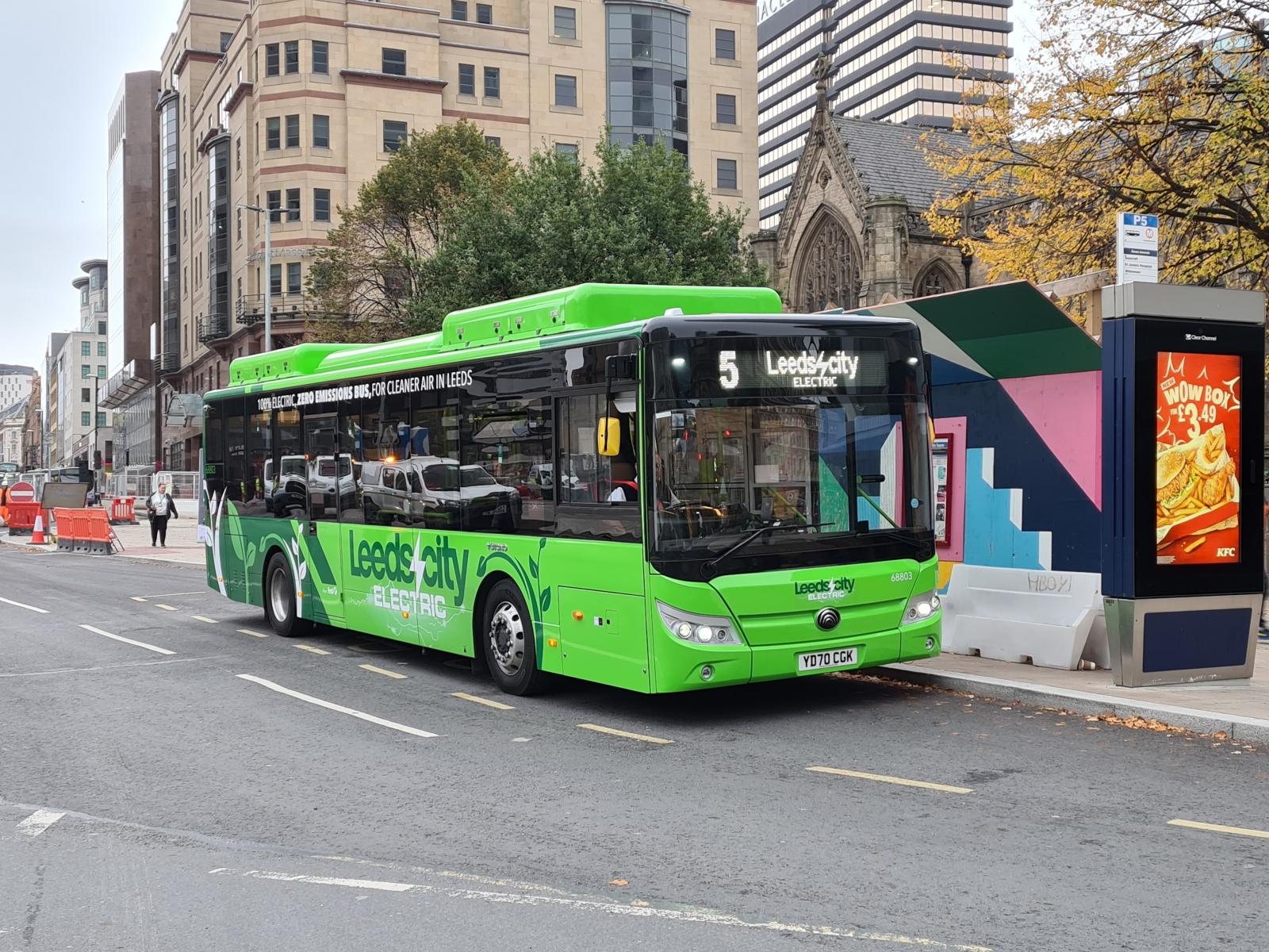 Electric bus in Leeds