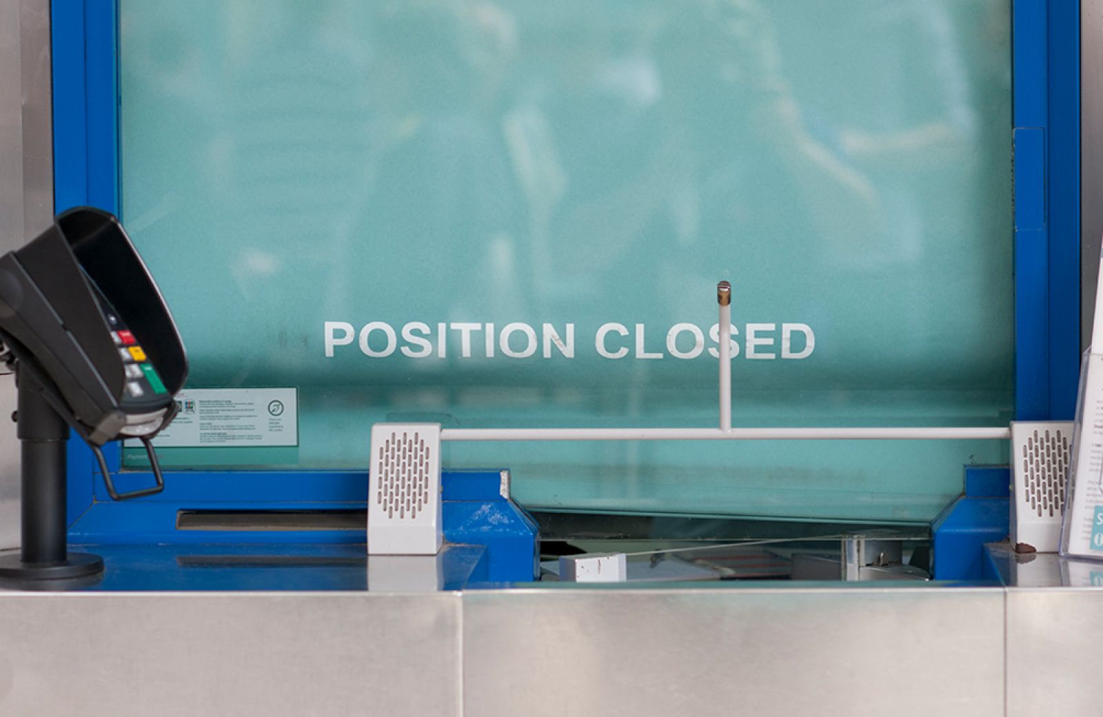 A closed ticket office