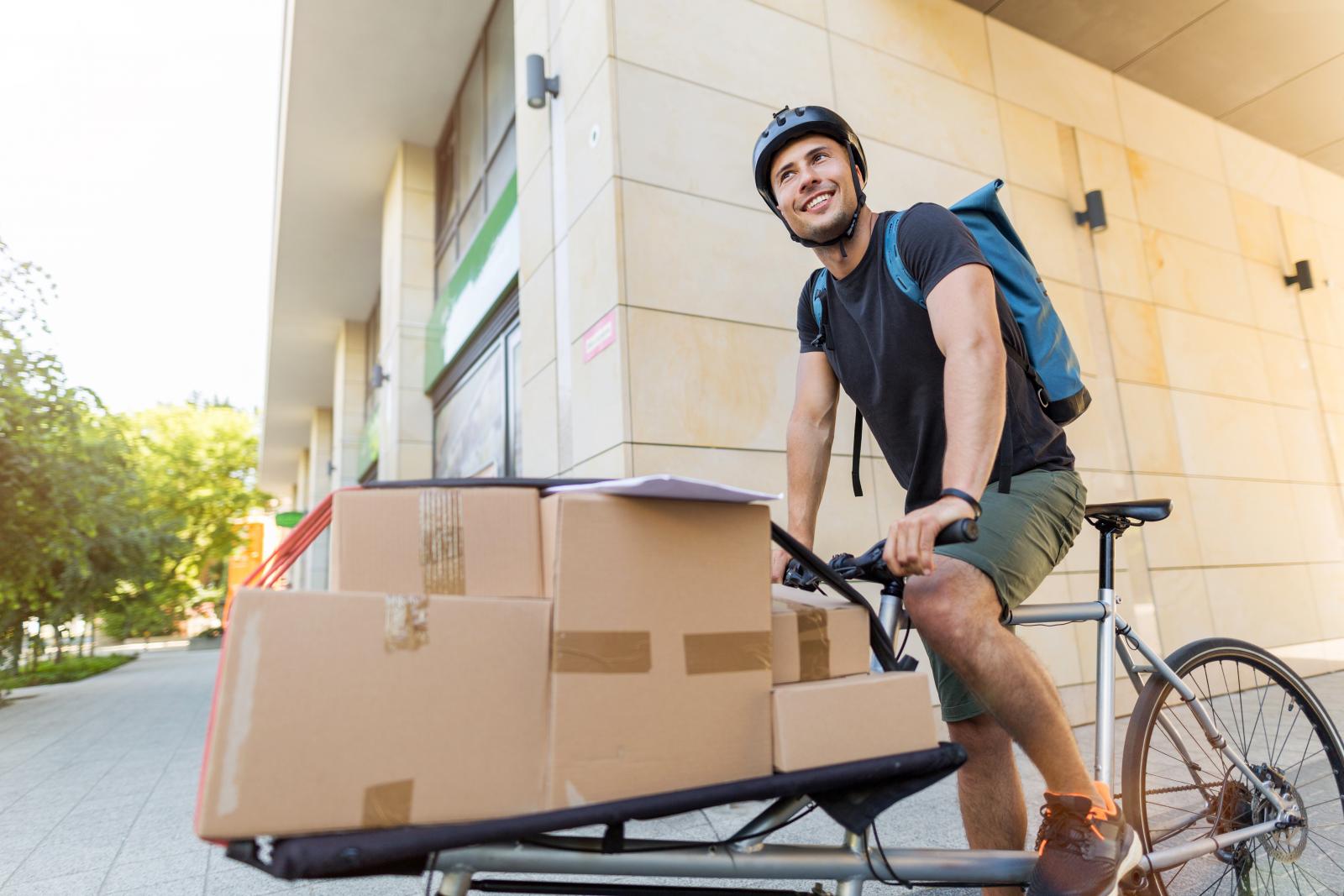 Man on cargo bike