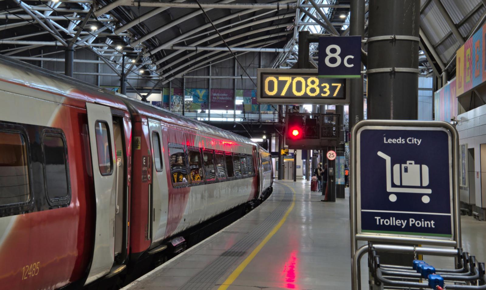 Empty platform at Leeds Station