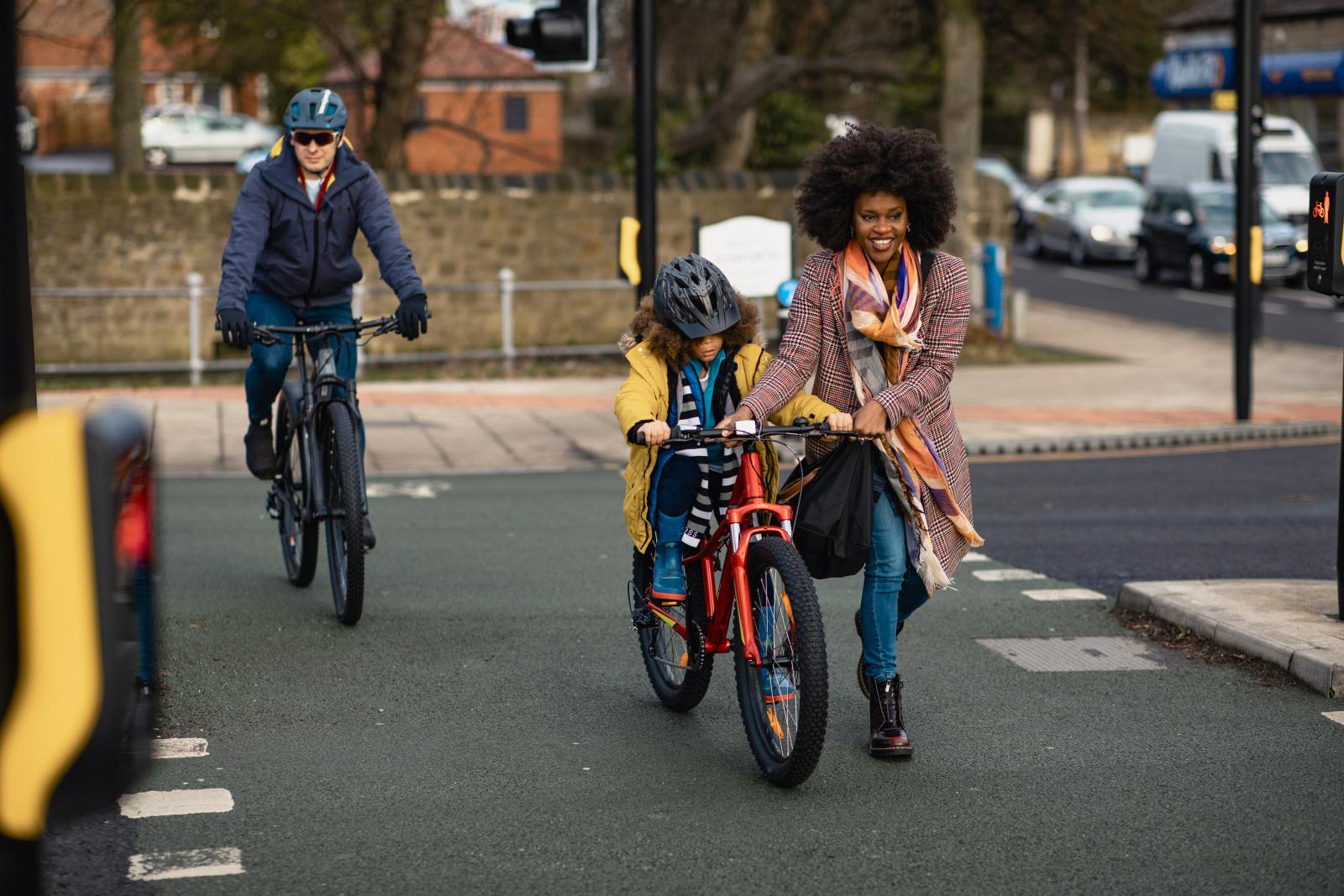 People using a crossing