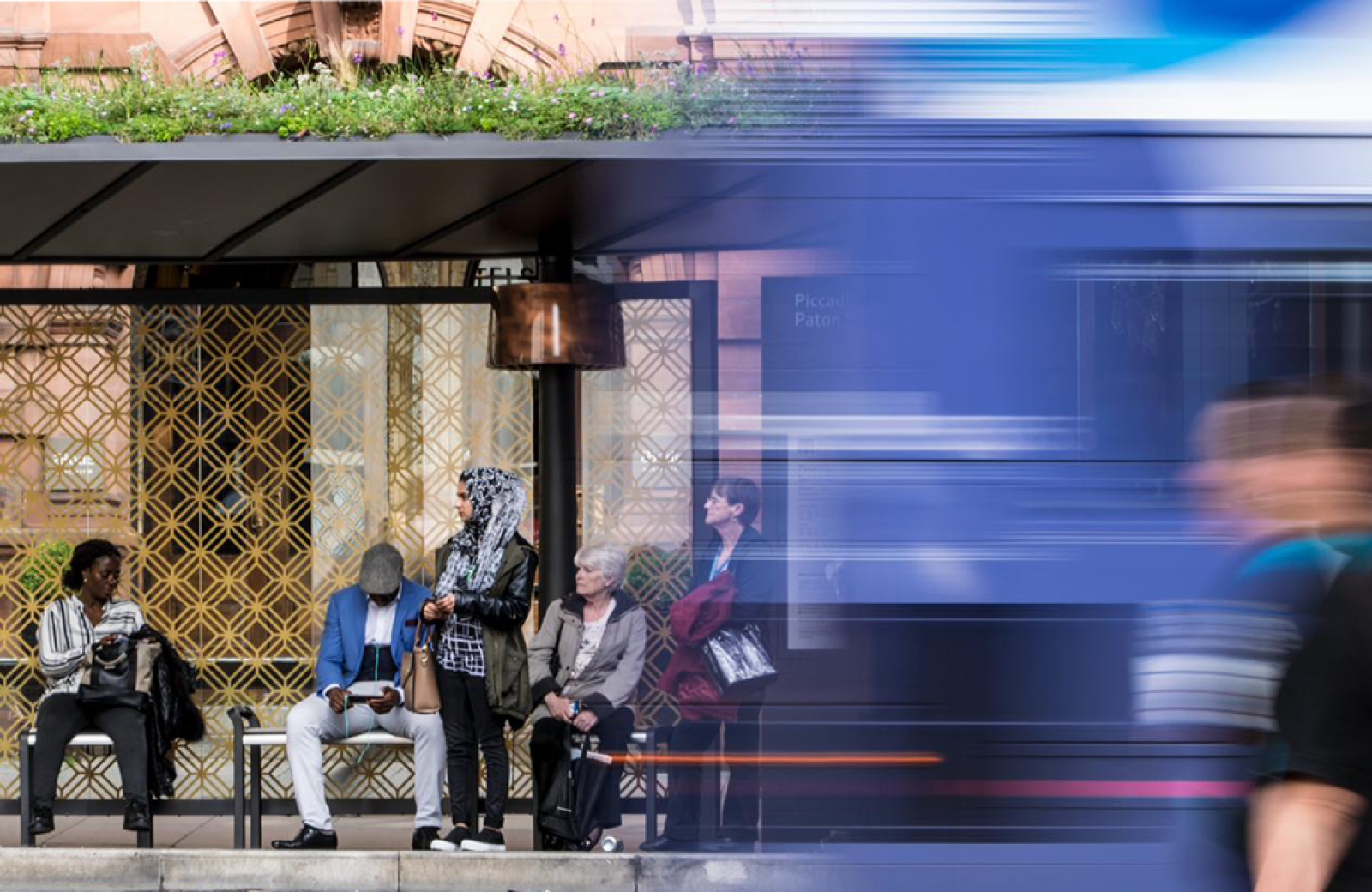 A bus passing in Greater Manchester