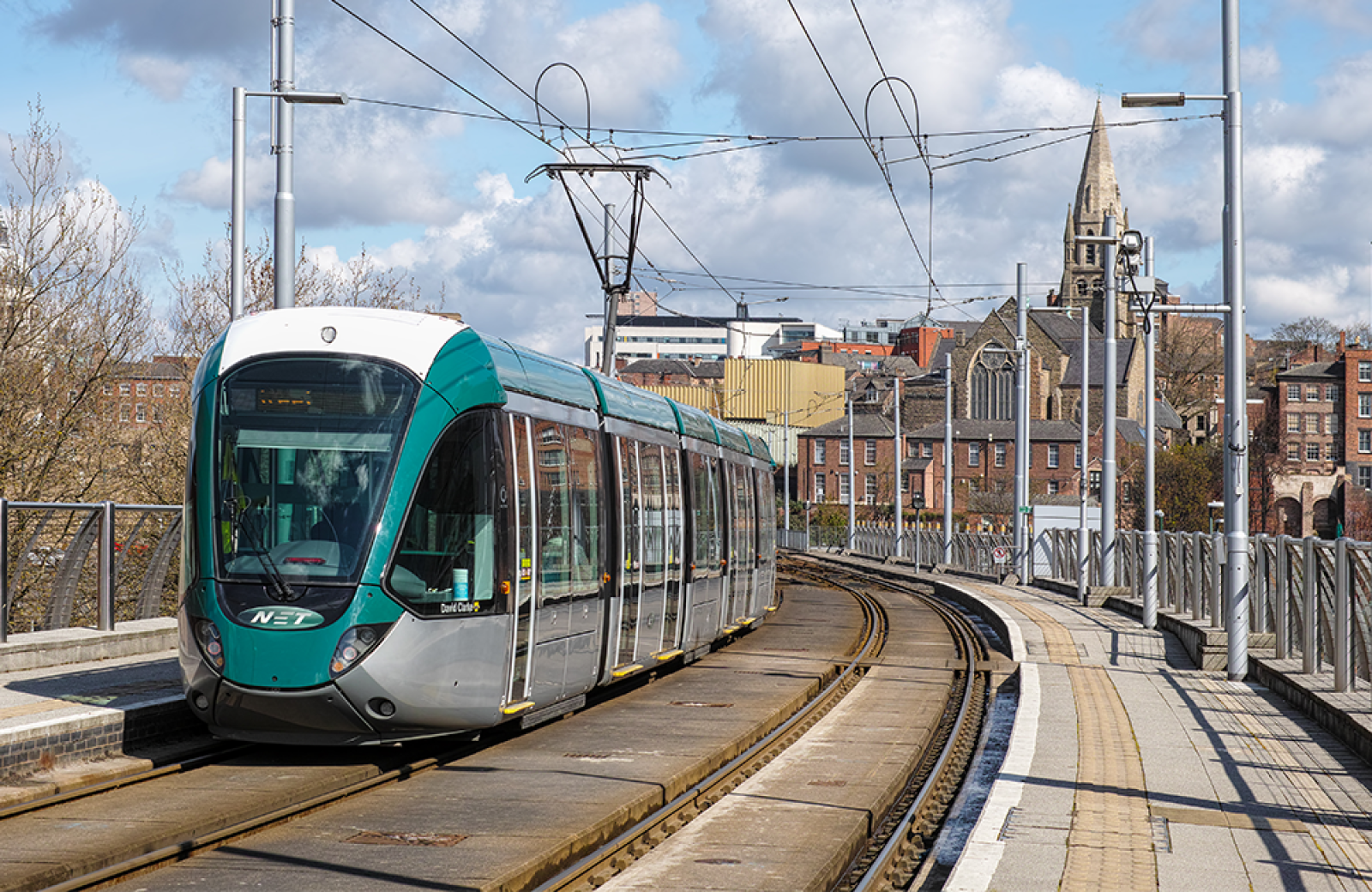 A tram in Nottingham