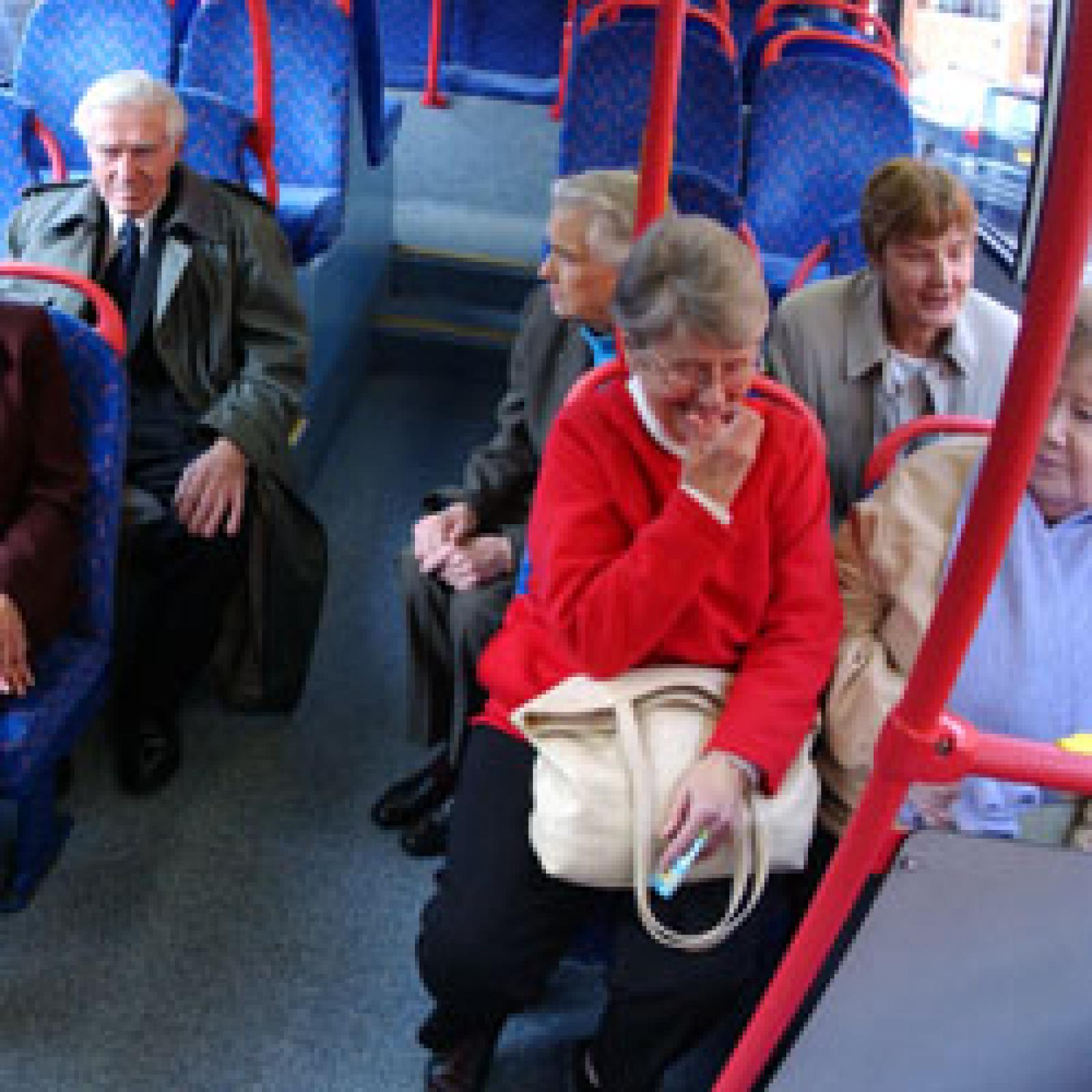 Concessionary pass holders on bus Concessionary pass holders on bus