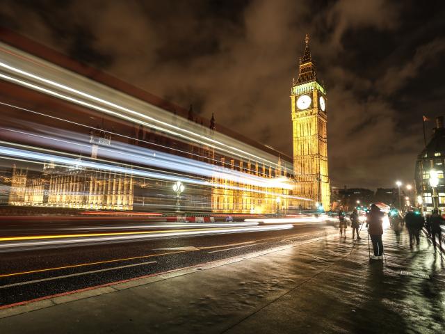 Blurred bus Houses of Parliament