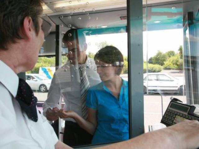 Passenger boarding the bus