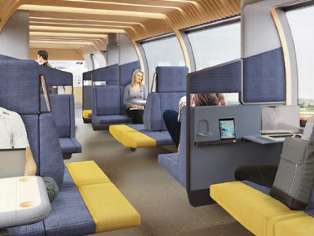 Modern train interior