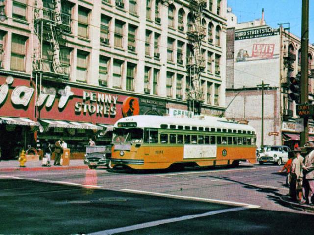 Yellow trolley bus