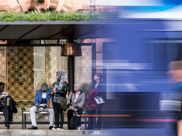 A bus passing in Greater Manchester