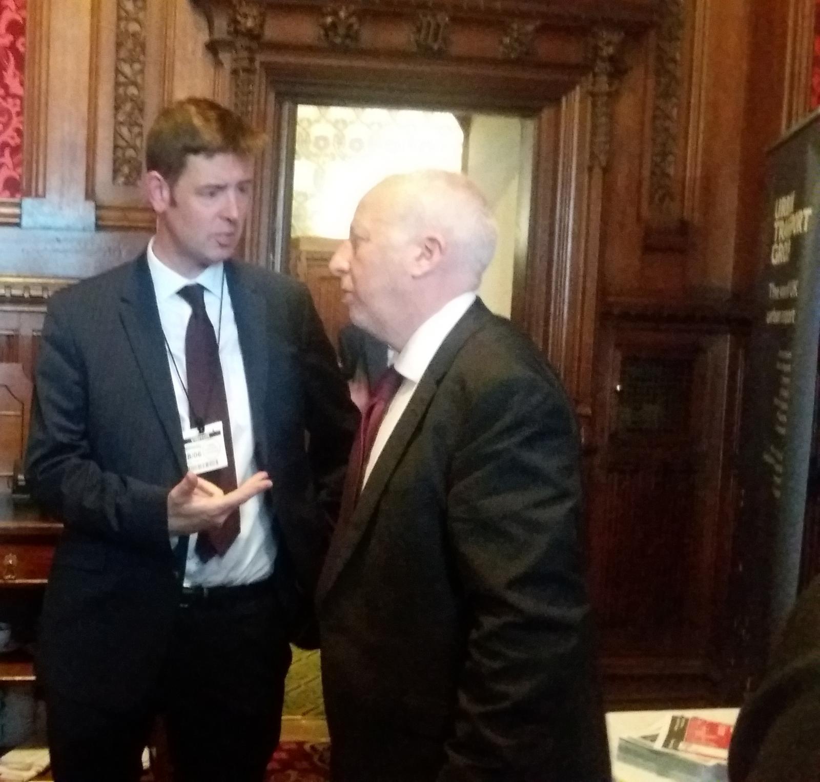 Tobyn Hughes speaking to Andy MacDonald MP Tobyn Hughes speaking to Andy MacDonald MP