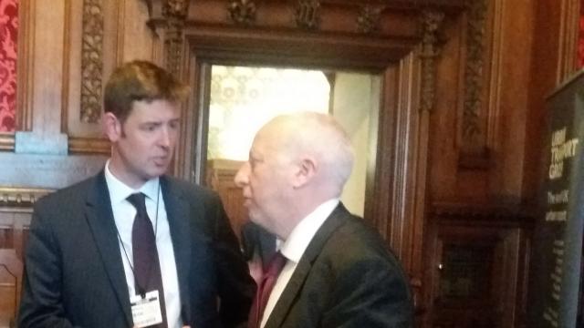 Tobyn Hughes speaking to Andy MacDonald MP